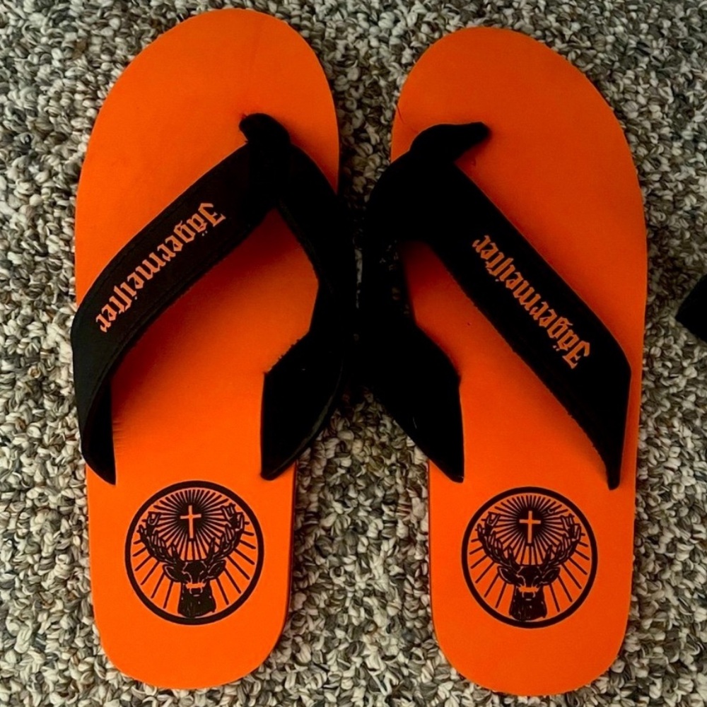 Jägermeister Orange and Black Flip Flops